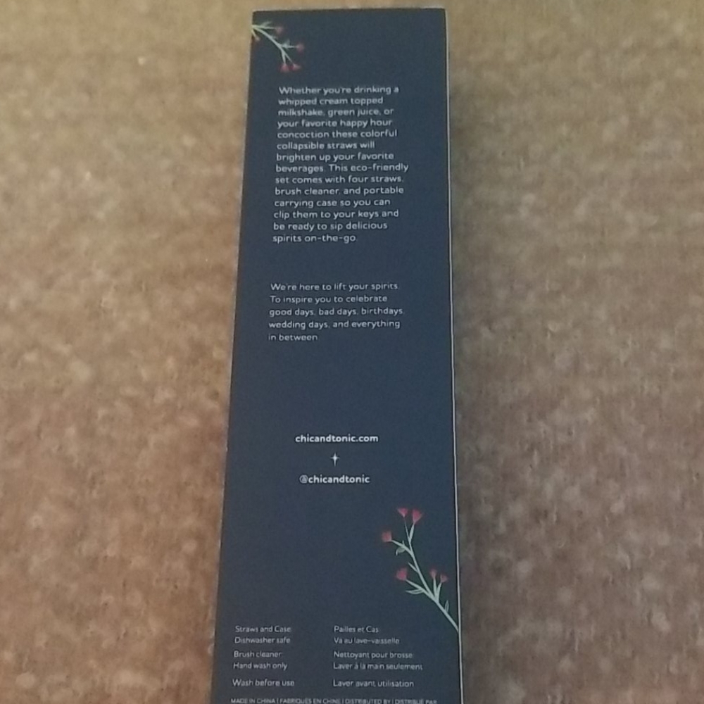 Chic & Tonic Silicone Straws - 4 Count - Picture 2 of 2